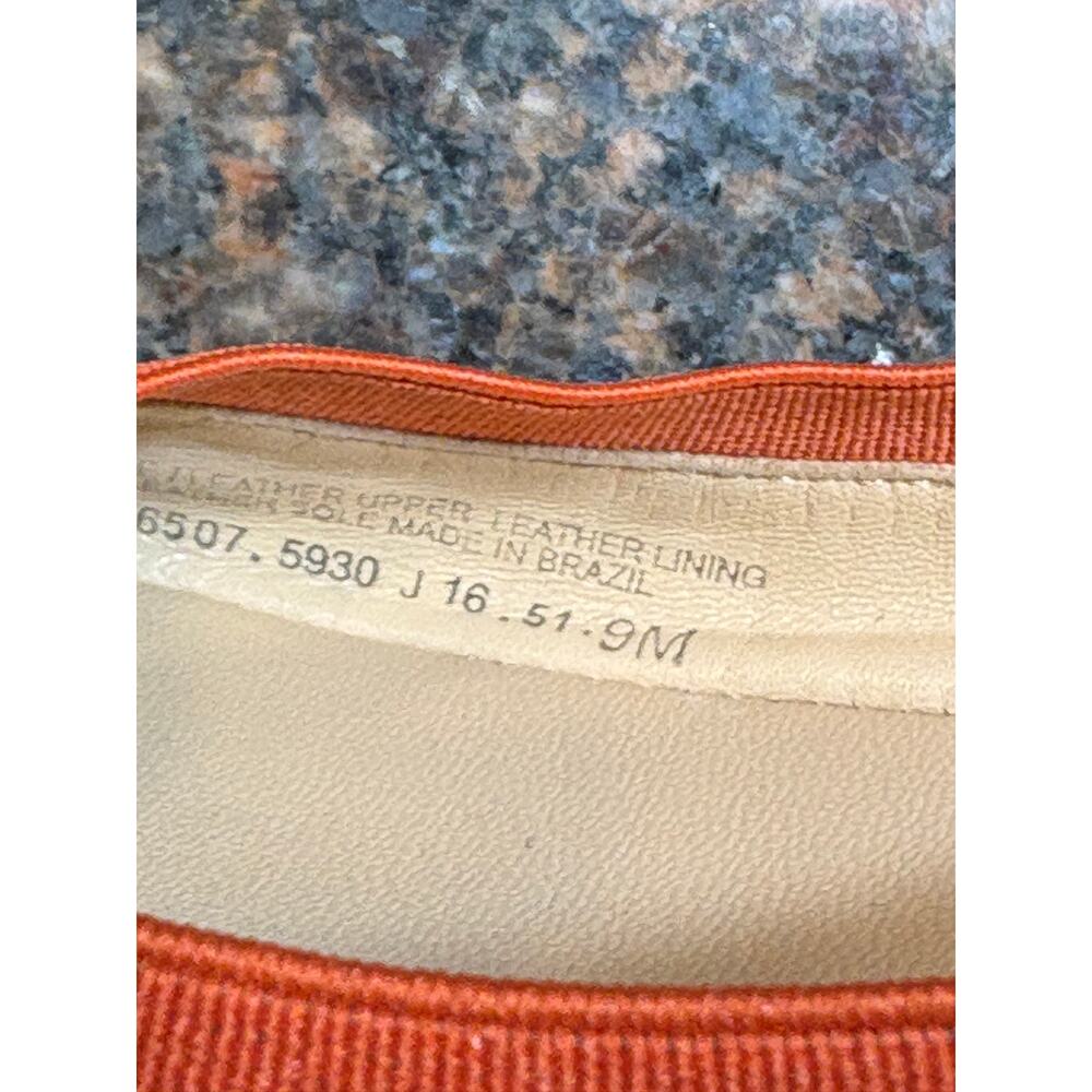 Tory Burch Women’s Orange Leather Round Toe Slip-On Ballet Flats Size 9 - Picture 15 of 16